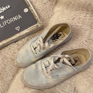 Light blue and white girls vans